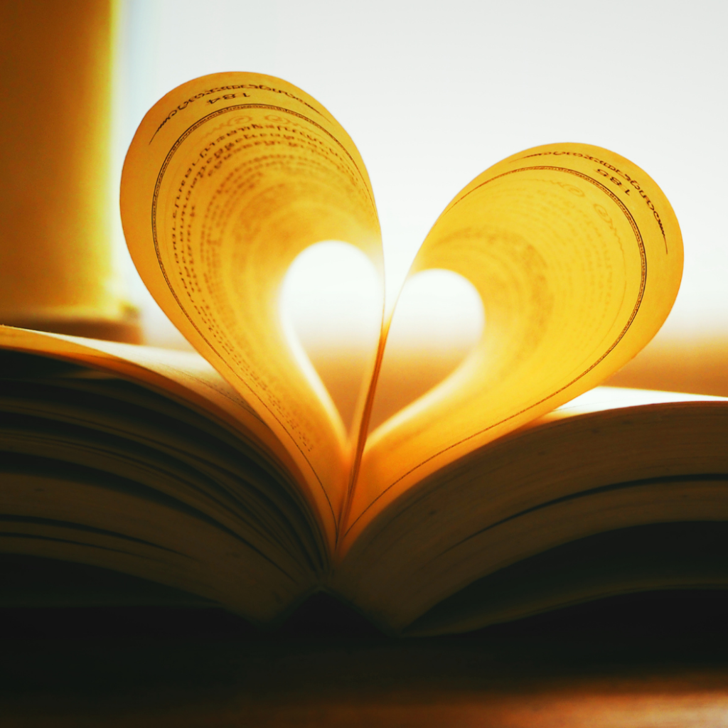 heart-shaped book pages