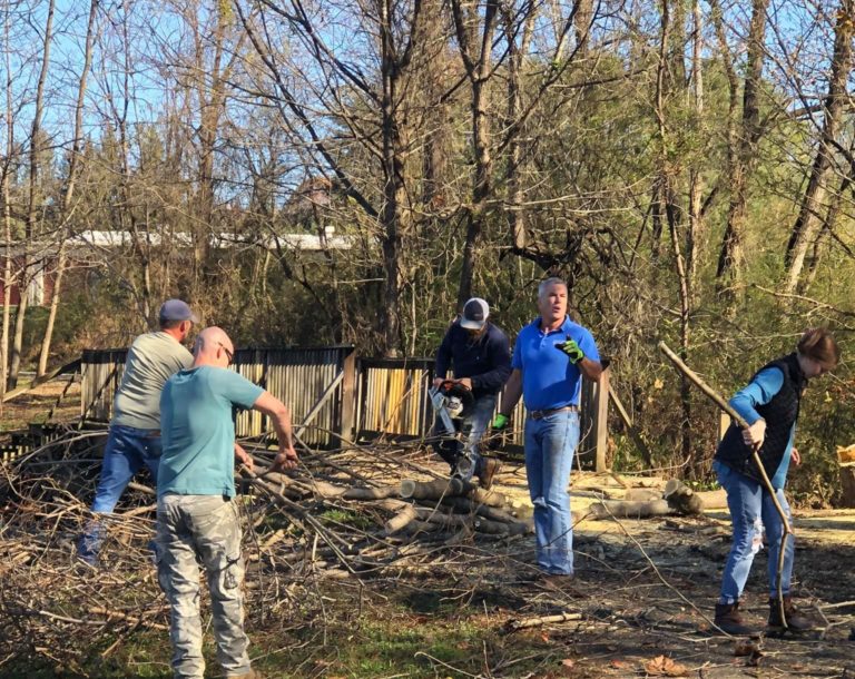 Rotary Cuts Trees on Greenway