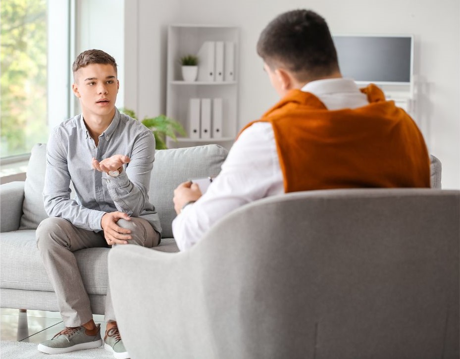 teen in therapy session